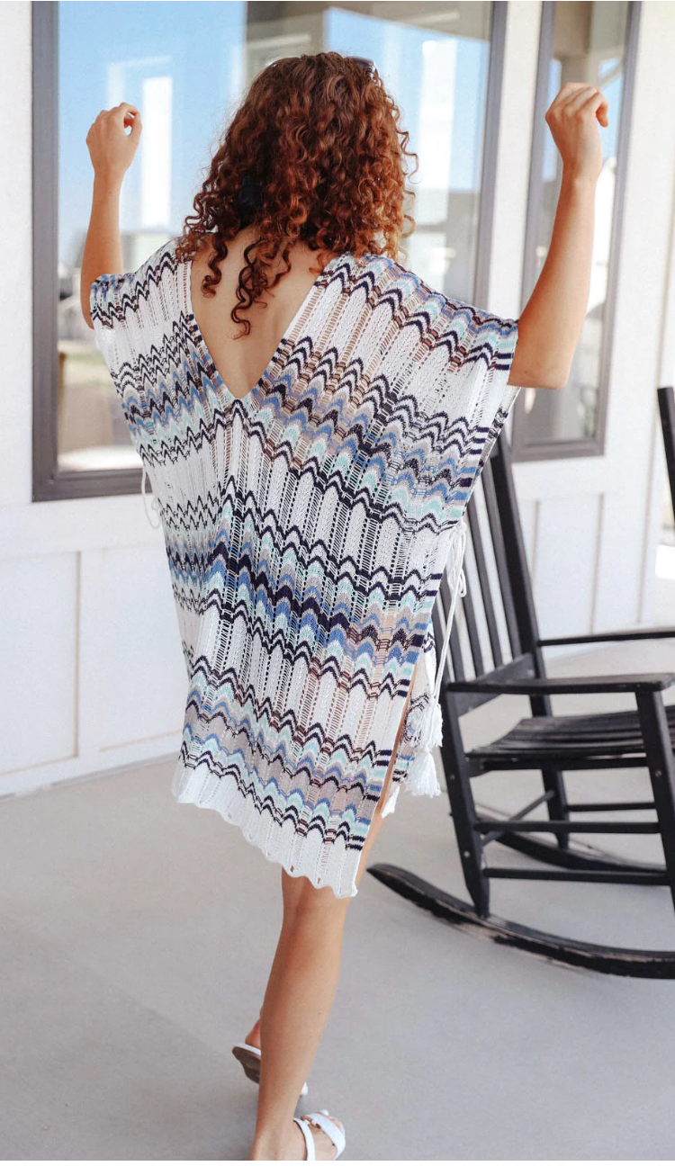 SAMPLE SALE! MEDIUM: Under Cover Swim Cover-up in Blue