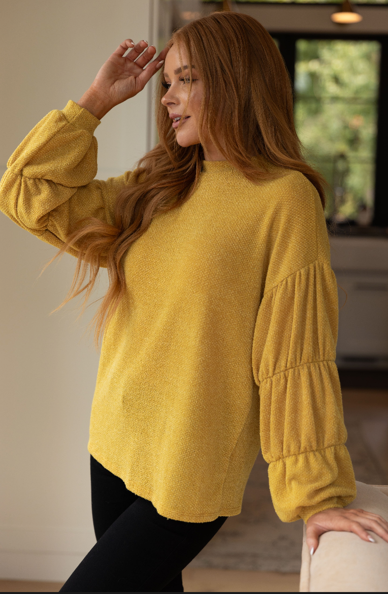 SAMPLE SALE: SIZE L Honey Be Mine Balloon Sleeve Sweater