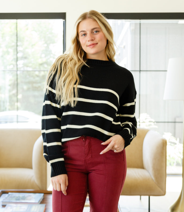 SAMPLE SALE: LARGE When in Doubt Striped Sweater