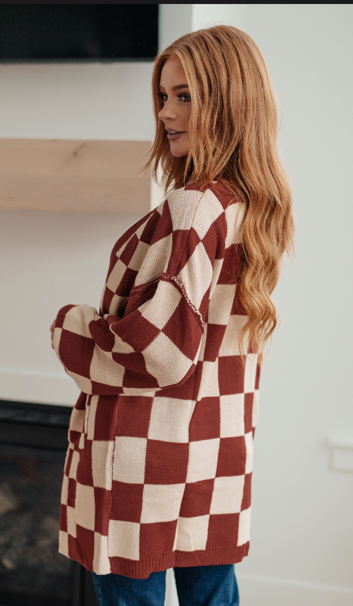 SAMPLE SALE: LARGE When I See You Again Checkered Cardigan