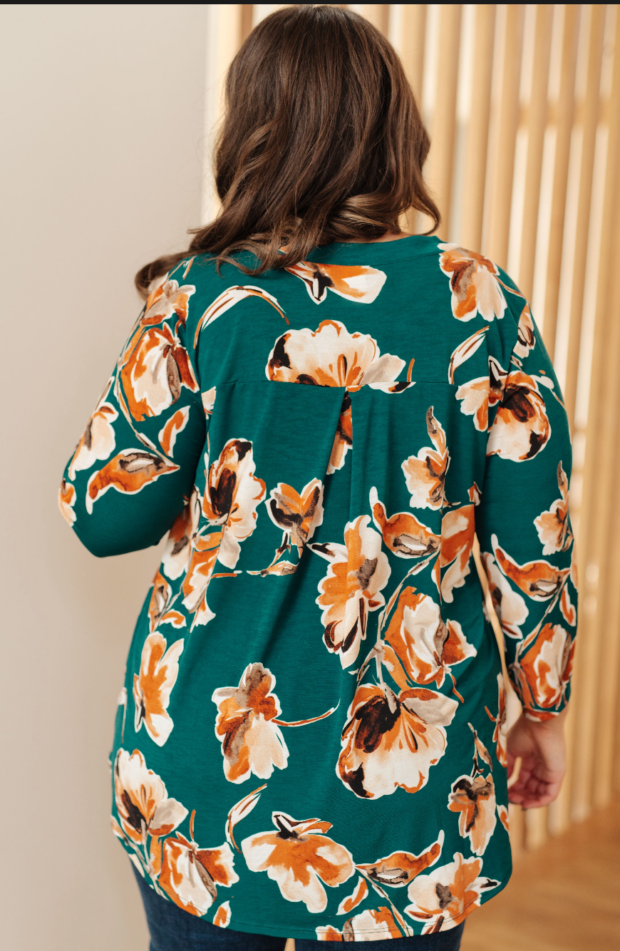 SAMPLE SALE: XL I Think Different Top in Teal Floral