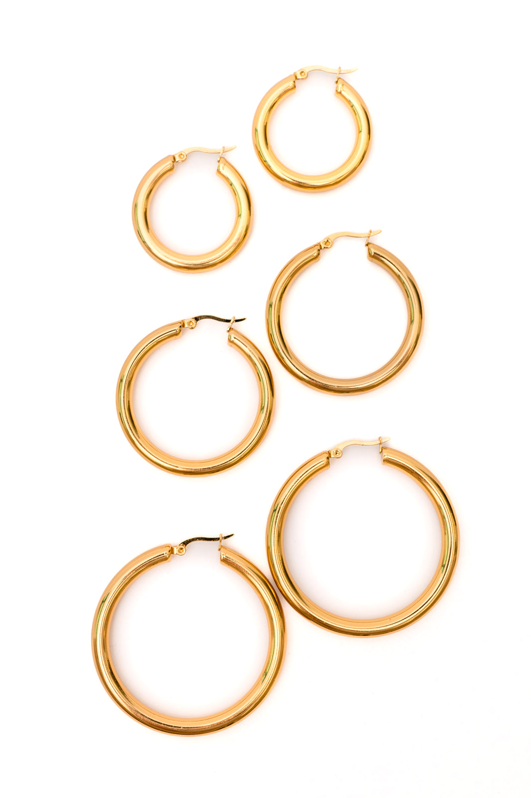 Day to Day Hoop Earrings Set in Gold 18k plated