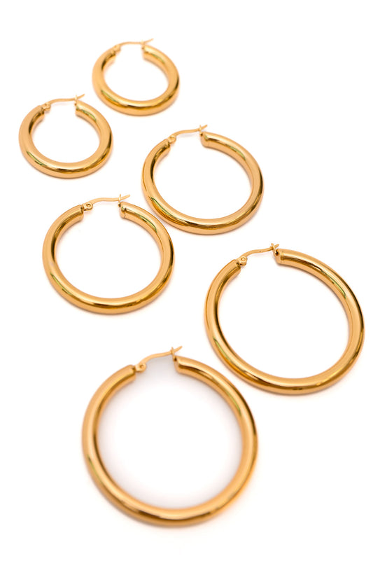 Day to Day Hoop Earrings Set in Gold 18k plated