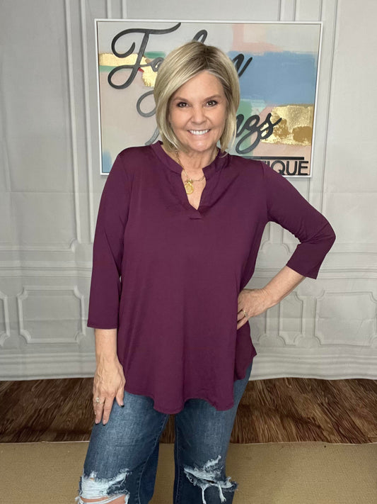 So Outstanding Top in Dark Magenta