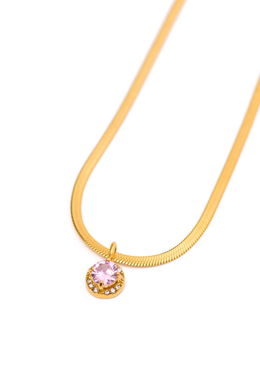 Here to Shine Gold Plated Necklace in Pink 18K gold plated