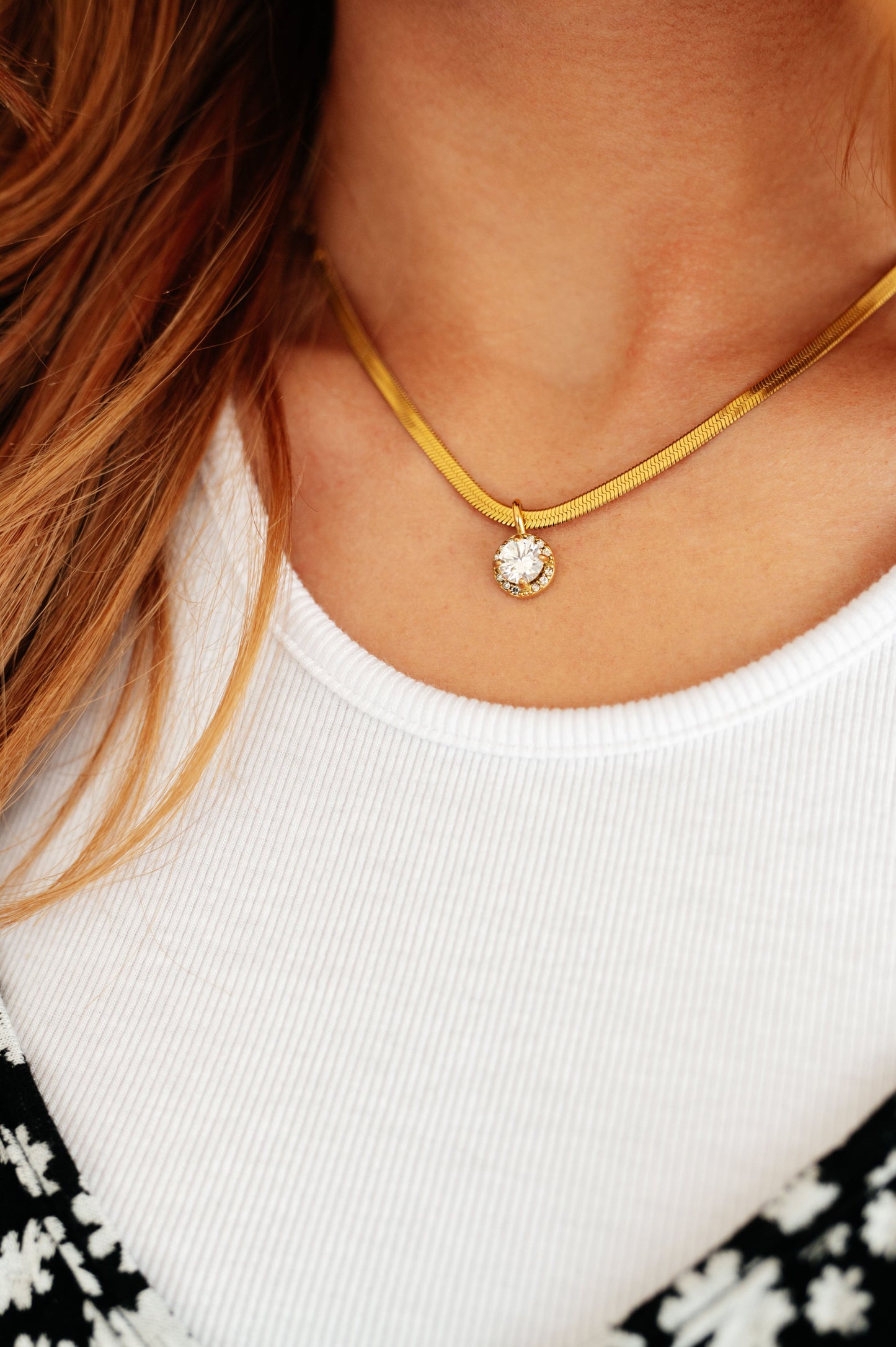 Here to Shine Gold Plated Necklace in White 18K gold plated