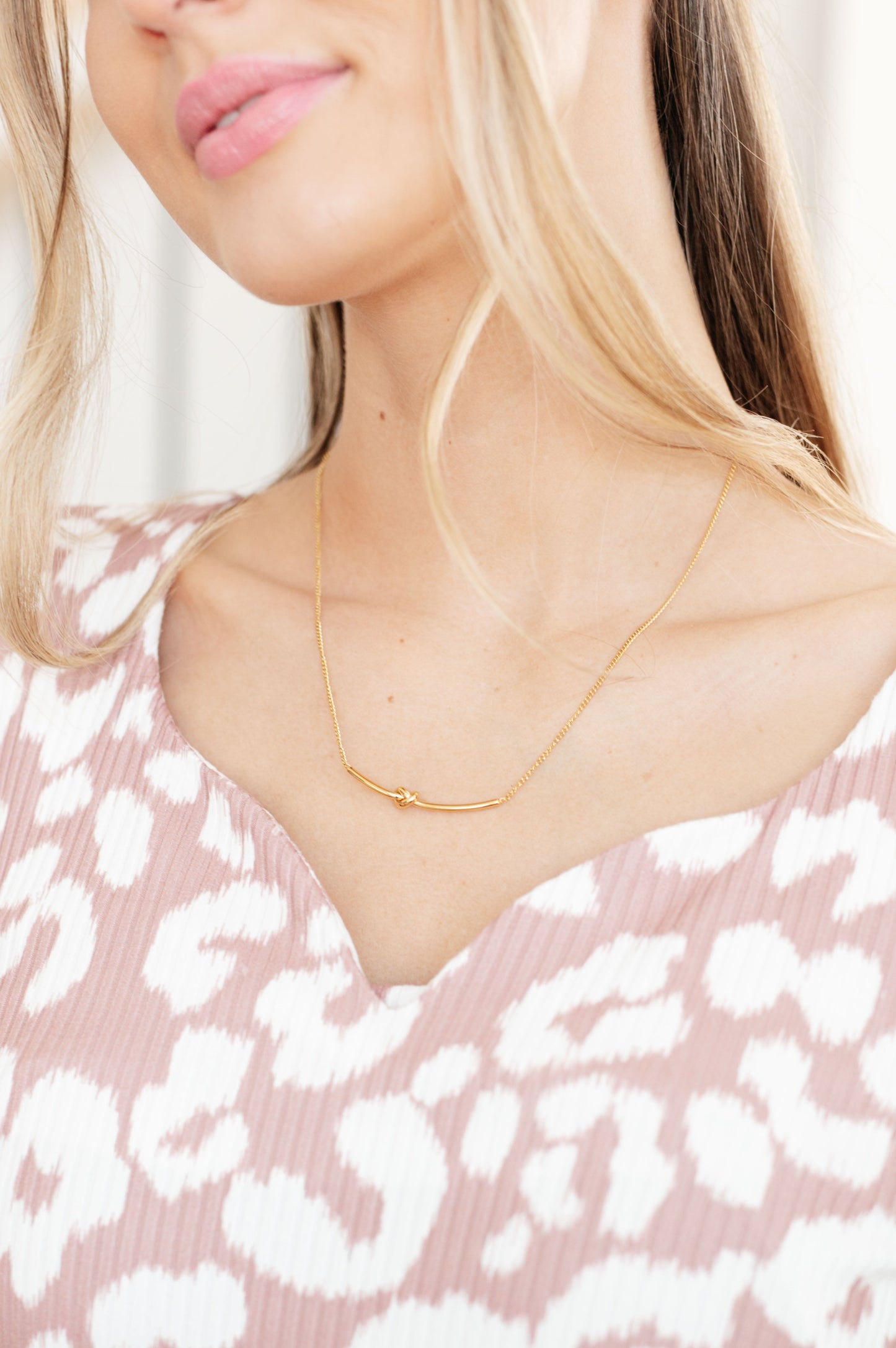 Love Knot Bar Necklace