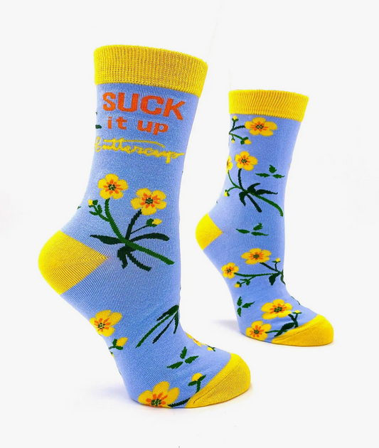 Ladies Crew Socks "Suck It Up Buttercup"