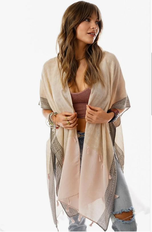 Moroccan Clouds Kimono - Ivory