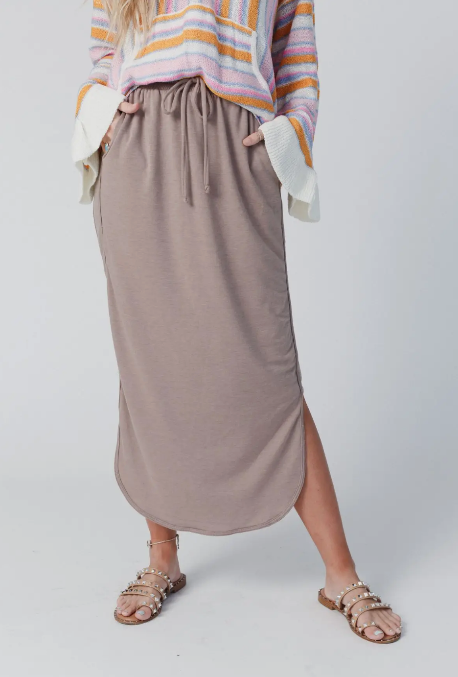 So Comfy Drawstring Maxi Skirt - Coco