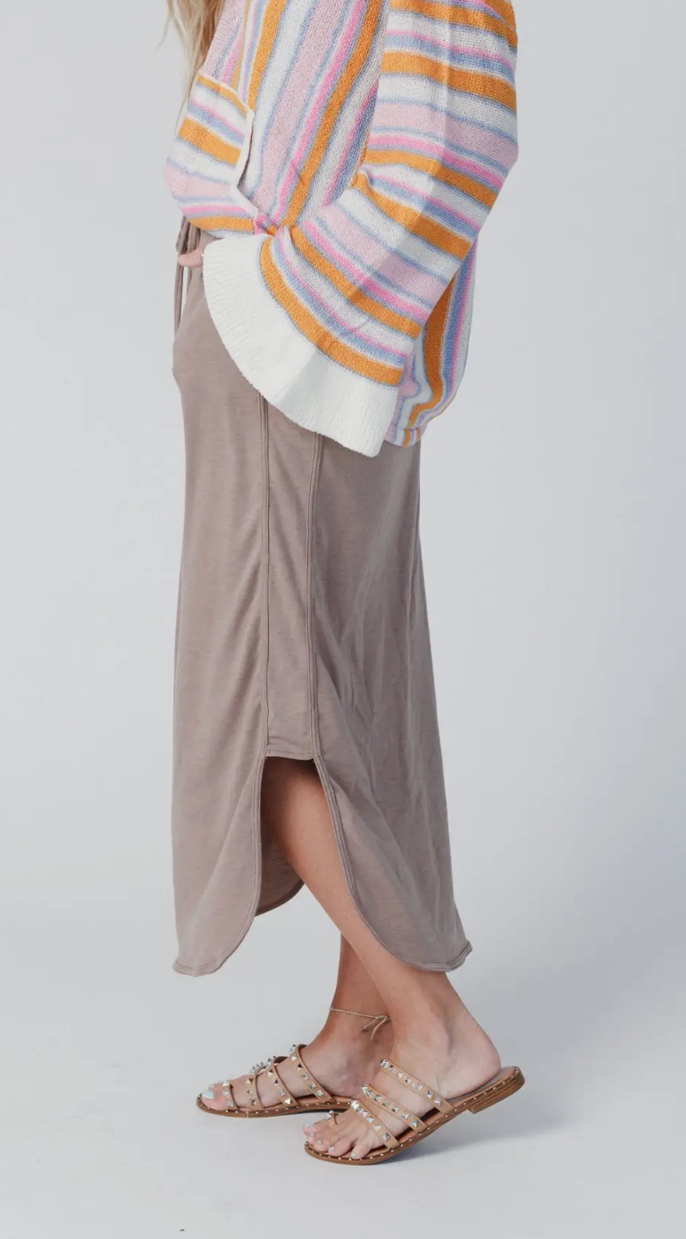 So Comfy Drawstring Maxi Skirt - Coco