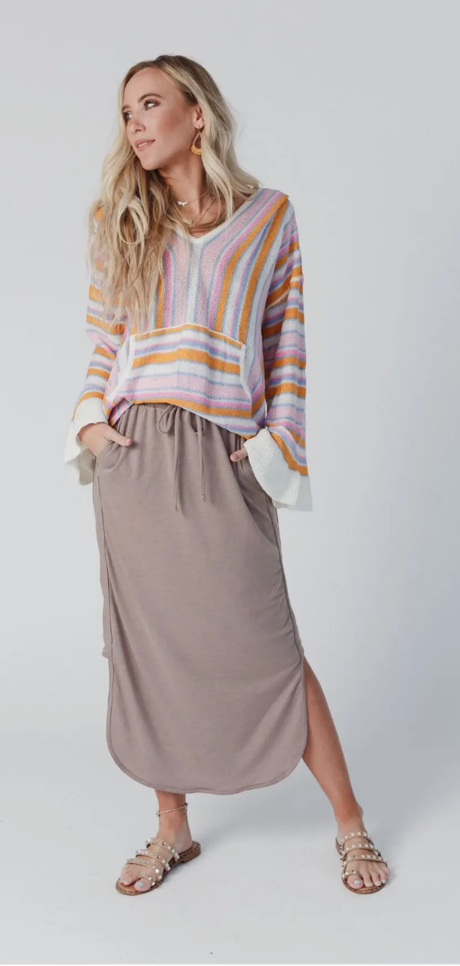 So Comfy Drawstring Maxi Skirt - Coco