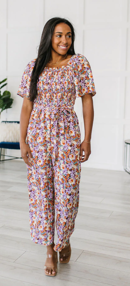 SAMPLE SALE:  Size LARGE BETTER THAN FINE FLORAL JUMPSUIT