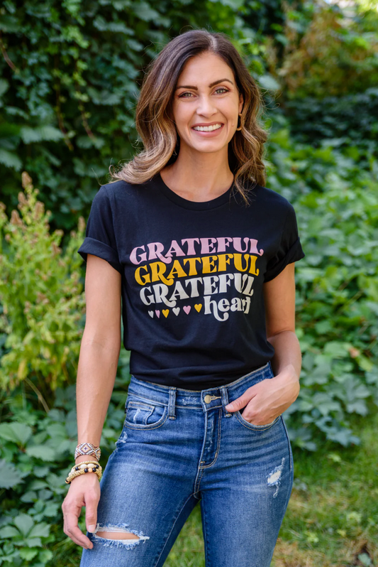 SAMPLE SALE:  SMALL  Grateful Heart Graphic Tee