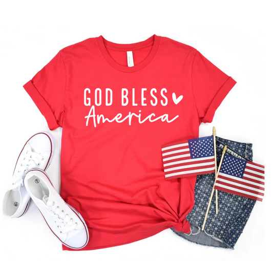 SAMPLE SALE:  MEDIUM  God Bless America Graphic Tee