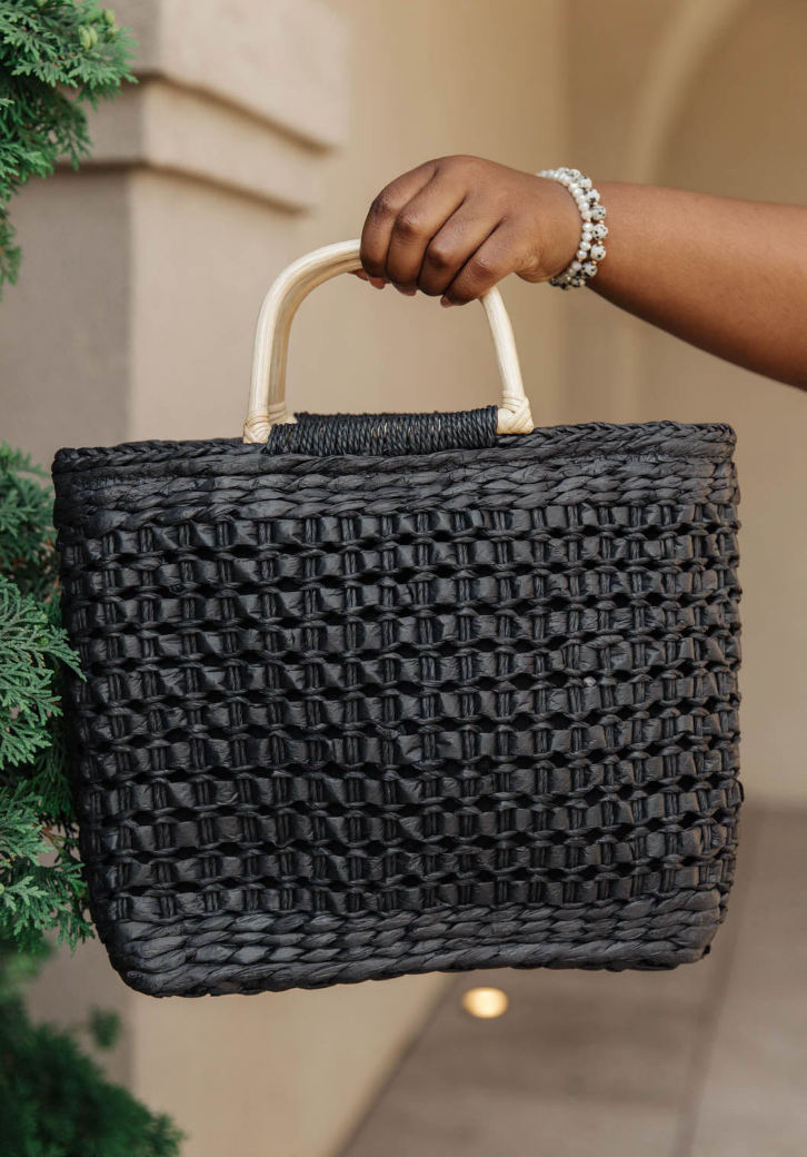 SAMPLE SALE!  ONLY 1 AVAILABLE  Mini Market Tote Black