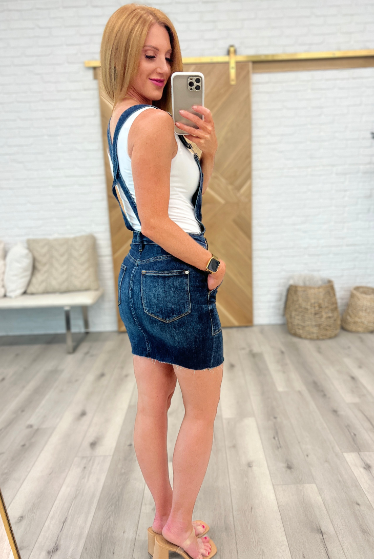 SAMPLE SALE: SIZE LARGE  Agnes Denim Overall Dress