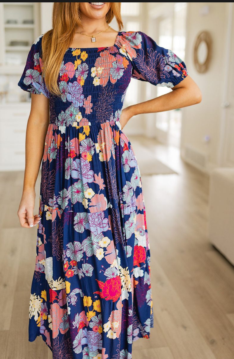 SAMPLE SALE:  LARGE  Farmer's Market Floral Maxi Dress