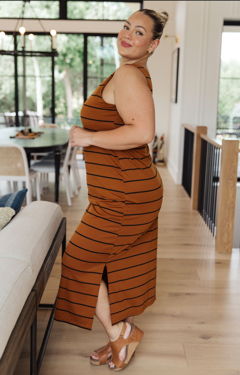 SAMPLE SALE:  SIZE XL  Keep It Casual Striped Maxi Dress