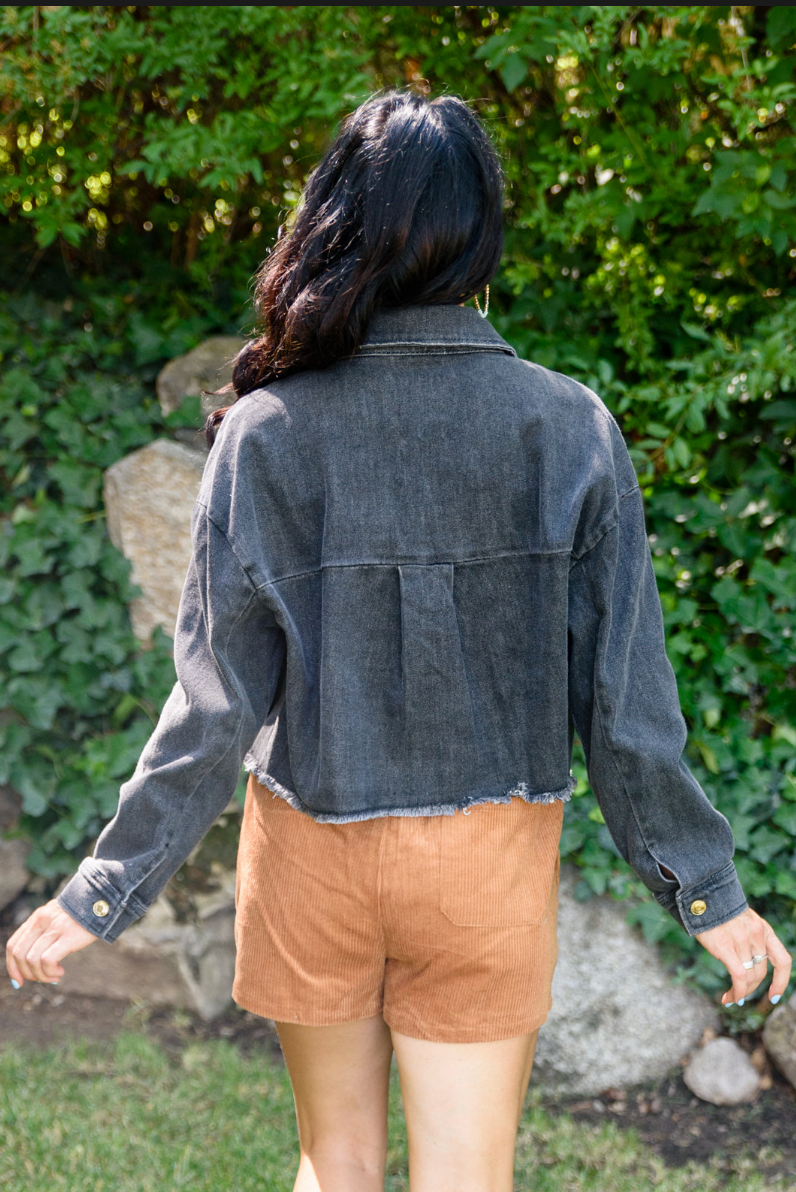 SAMPLE SALE:  MEDIUM   TTYL Jacket In Black Denim