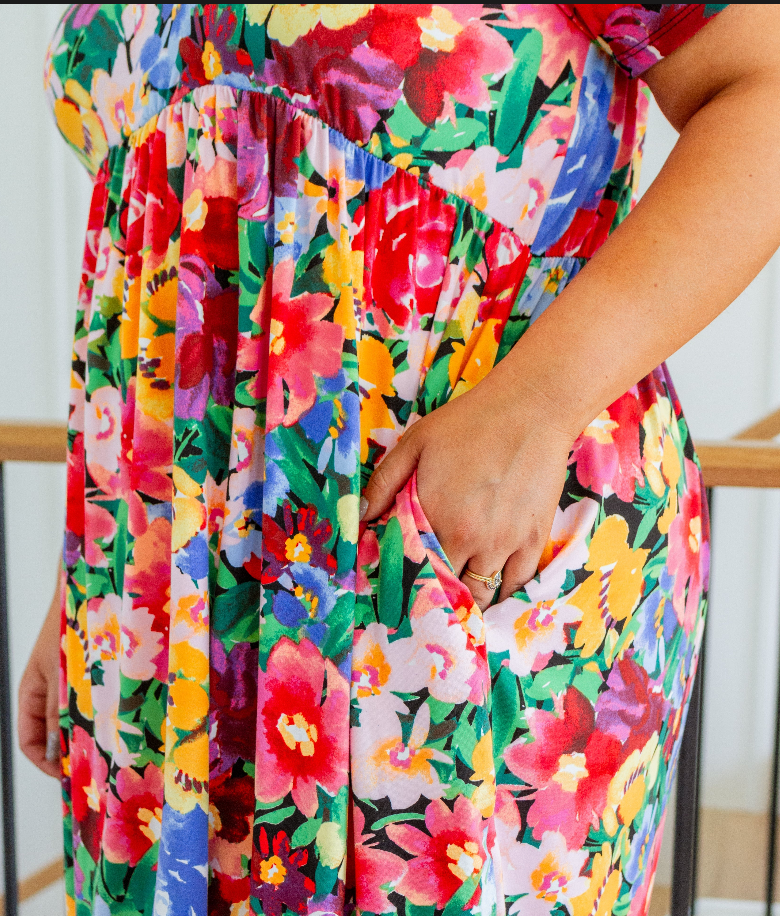 SAMPLE SALE: LARGE  In The Garden Floral Dress