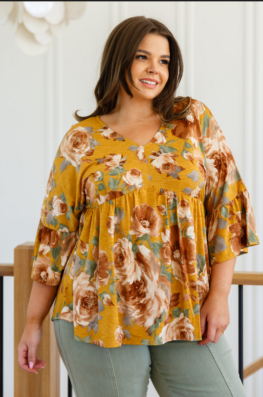 SAMPLE SALE:  LARGE  Go With the Flow V-Neck Top