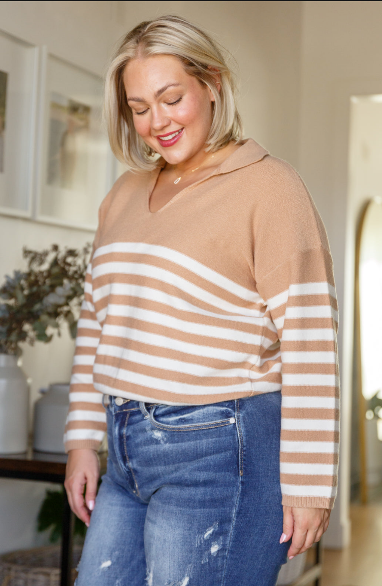 SAMPLE SALE:  1XL  Memorable Moment Striped Sweater