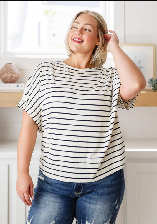 SAMPLE SALE:  Large   Much Ado About Nothing Striped Top