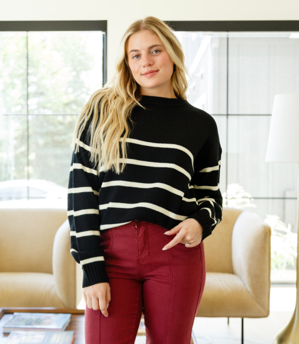 SAMPLE SALE:  LARGE  When in Doubt Striped Sweater