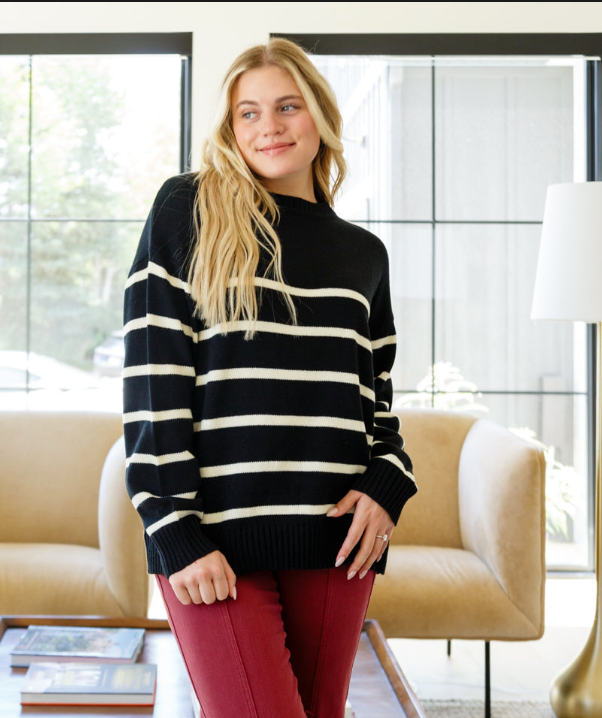 SAMPLE SALE:  LARGE  When in Doubt Striped Sweater