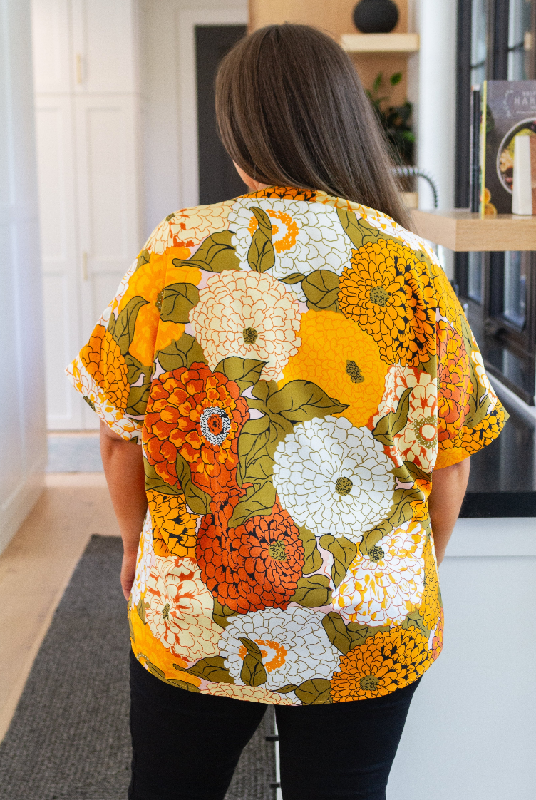 SAMPLE SALE:  XL Picking Blooms Blouse in Amber Mix