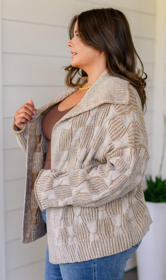 SAMPLE SALE: LARGE Look Out World Open Front Cardigan