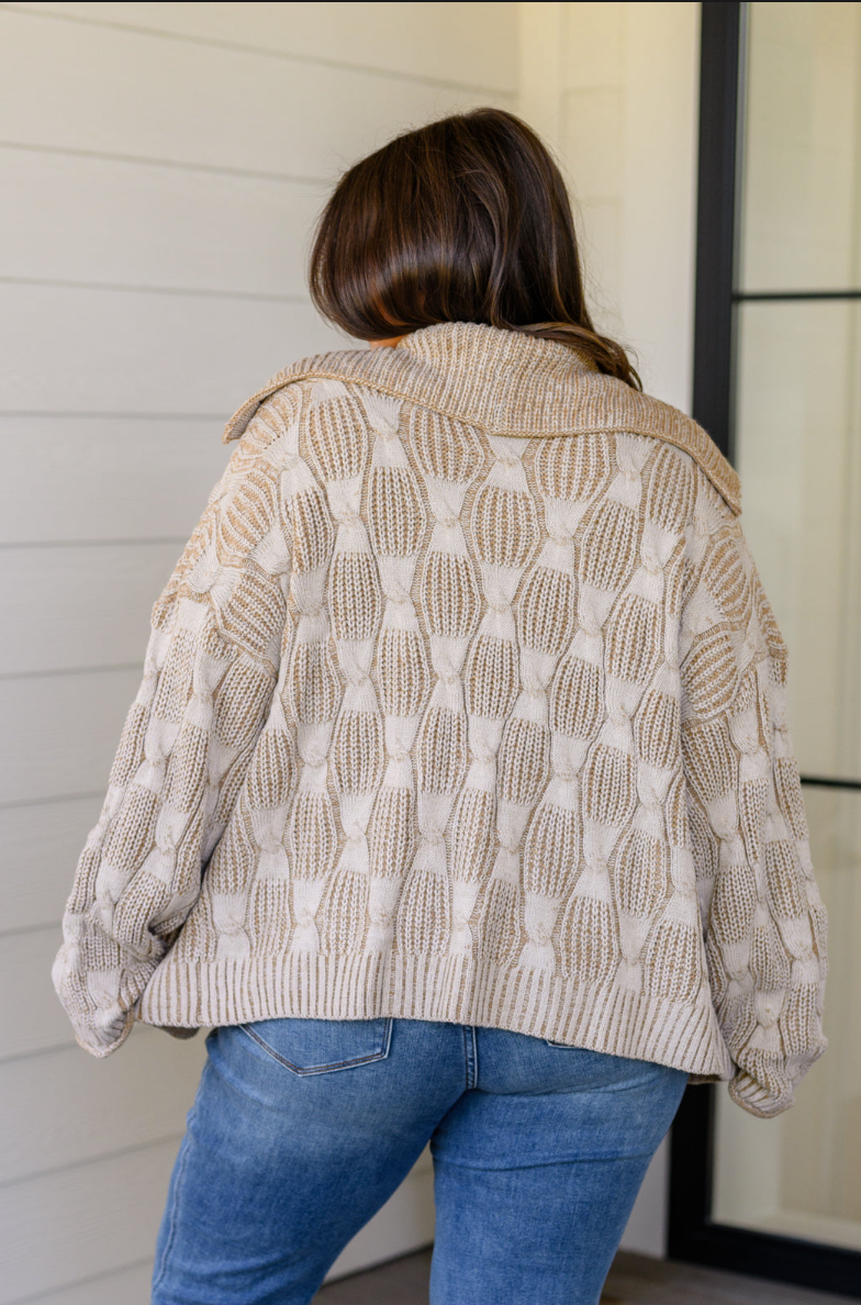 SAMPLE SALE: LARGE Look Out World Open Front Cardigan