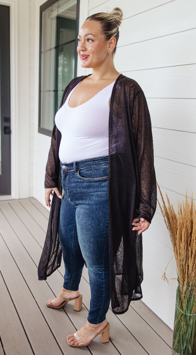 SAMPLE SALE:  2XL (2XL same as a 1XL) Afternoon Shade Sheer Cardigan