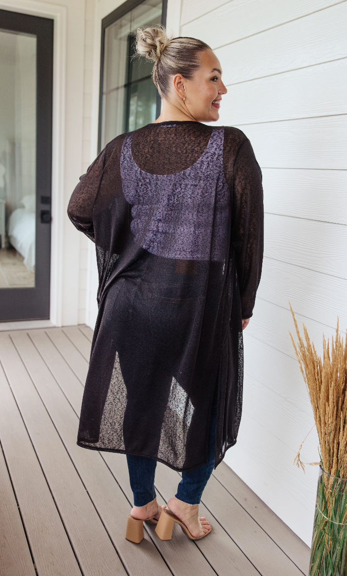 SAMPLE SALE:  2XL (2XL same as a 1XL) Afternoon Shade Sheer Cardigan