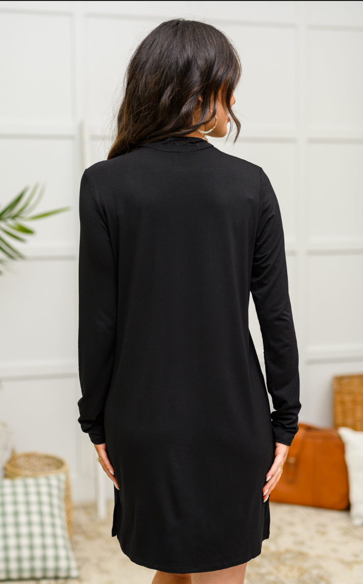 SAMPLE SALE:  XL  Frankie Mock Neck Dress in Black