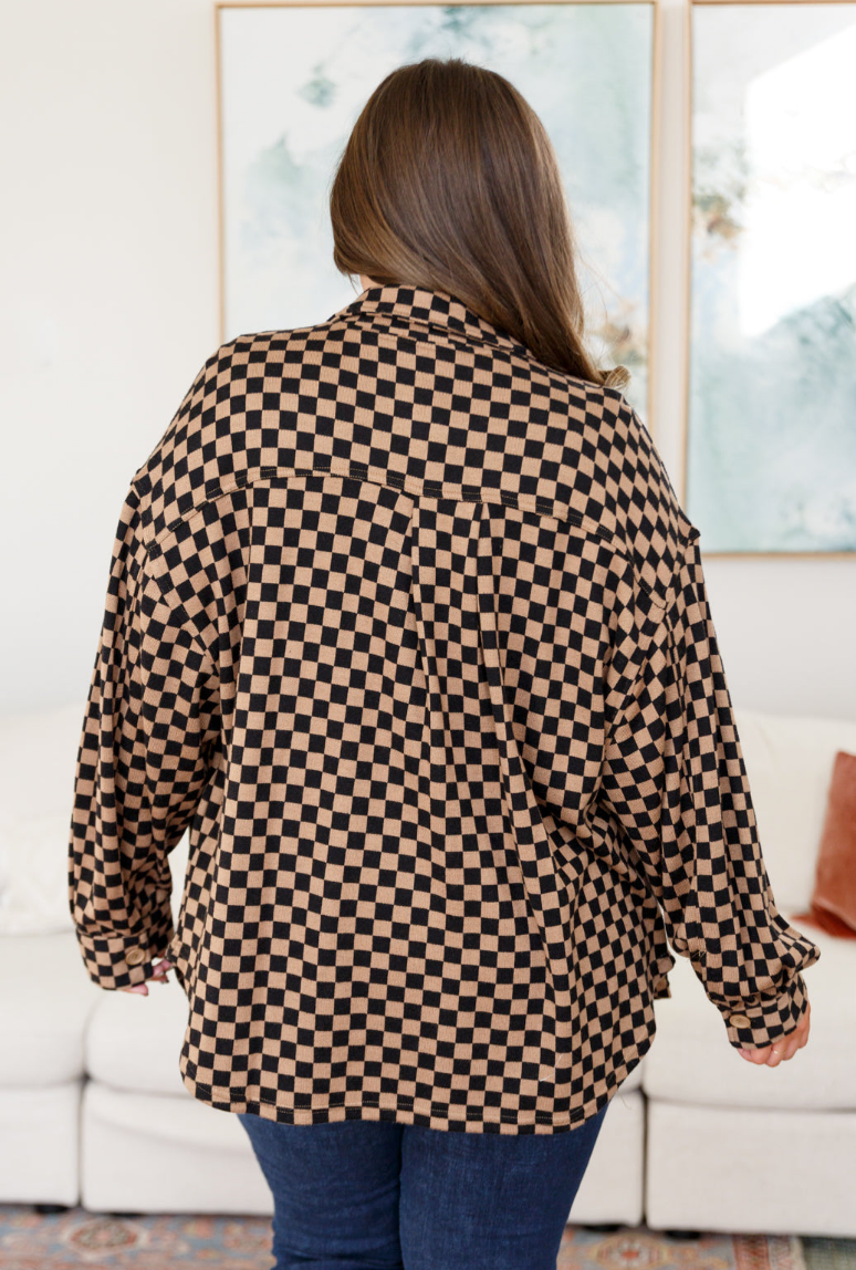 SAMPLE SALE:  1XL  Safe Secrets Checkered Shacket