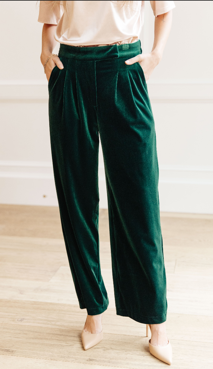 SAMPLE SALE:  LARGE  Velvet Elvis Wide Leg Velvet Pants