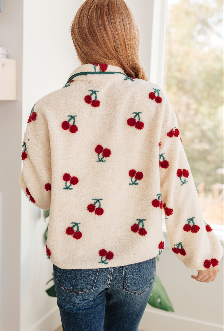 SAMPLE SALE: LARGE CHERRY TREE FLEECE PULLOVER