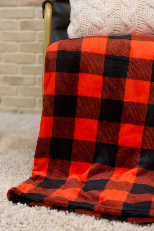 Buffalo Plaid Blanket In Red & Black