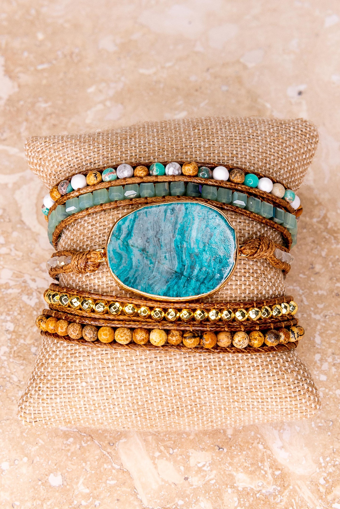 Kelly Wrap Turq/Imperial Jasper Bracelet