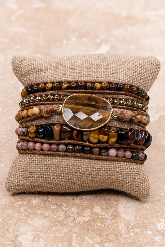 Kelly Wrap Tiger Eye Bracelet